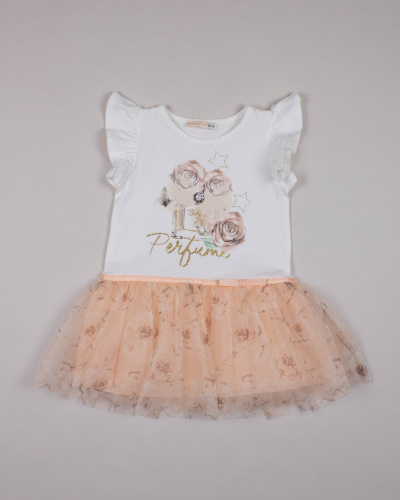 BABY ROSE 4518/1 Платье  (цвет: Кремовый\персиковый 98 см)