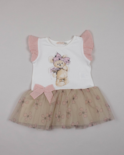 BABY ROSE 4511/1 Платье  (цвет: Кремовый\бежевый\розовый 86 см)